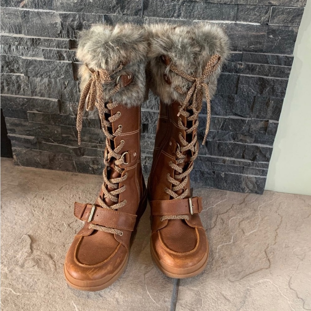 Brown merrell snow boots